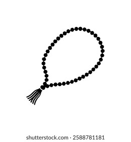 Islamic round tasbih silhouette vector flat illustration design on white background.