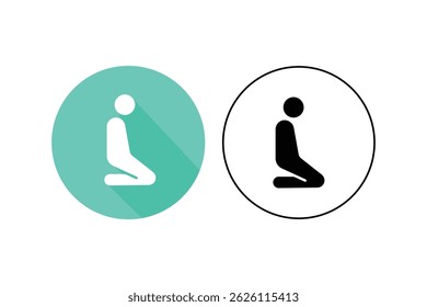 Ícones islâmicos Ruku Sujood, vetor de ícone de oração muçulmana, namaz flat icon pack, culto muçulmano pose vetor