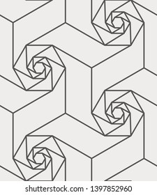 Islamic Sacred Geometric Simple Line Art Deco Brown and Cream Black and White Shapes Tiles Mosaic Mesh Surface Seamless Repeat Vector Pattern