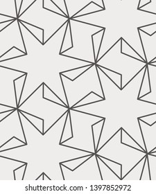 Islamic Sacred Geometric Simple Line Art Deco Brown and Cream Black and White Shapes Tiles Mosaic Mesh Surface Seamless Repeat Vector Pattern