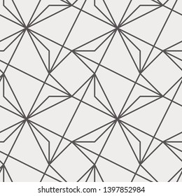 Islamic Sacred Geometric Simple Line Art Deco Brown and Cream Black and White Shapes Tiles Mosaic Mesh Surface Seamless Repeat Vector Pattern