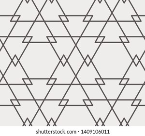 Islamic Sacred Geometric Simple Line Art Deco, Brown and Cream, Black and White Shapes Tiles Mosaic Mesh Surface Seamless Repeat Vector Pattern. 