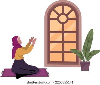 Islamic salam alakum peoples cartoon character illustration vector