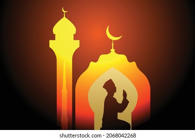 Afiche de la venta islámica. El Islam texturizado. Diseño de banner de venta de ilustración vectorial islámica. Post de venta de antecedentes islámicos. Eid Mubarak Mahe mohar ram. Eid Mubarak.