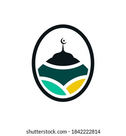 Islamic school logo design with icon or symbol of mosque template