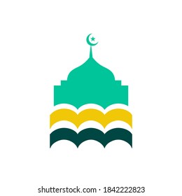Islamic school logo design with icon or symbol of mosque template