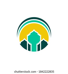 Islamic school logo design with icon or symbol of mosque template