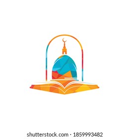 Islamic school vector logo design. Muslim learning logo template.	