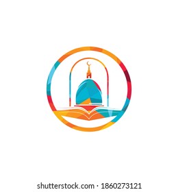 Islamic school vector logo design. Muslim learning logo template.	