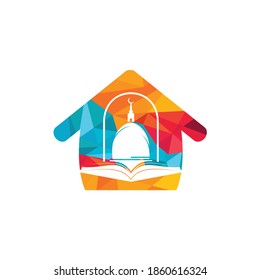 Islamic school vector logo design. Muslim learning logo template.	