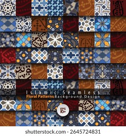 Islamic Seamless Beautiful colorful Floral Pattern Background Vector Design. Also Can Used For Wallpaper, Banner, Card, Cover, Decoration, Flyer, Illustration etc