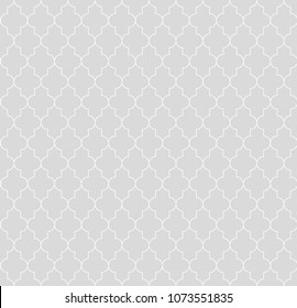 Islamic seamless circular geometric figures ornament pattern design. Vintage stylish luxury trellis decorative seamless background. Vector grid surface with repeated rounded shapes.