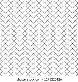Islamic seamless circular geometric figures ornament pattern design. Vintage stylish luxury trellis decorative seamless background. Vector grid surface with repeated rounded shapes.