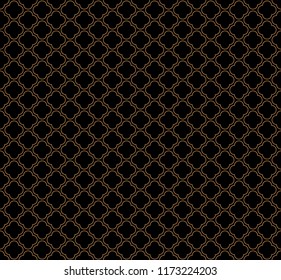 Islamic seamless circular geometric figures ornament pattern design. Vintage stylish luxury trellis decorative seamless background. Vector grid surface with repeated rounded shapes.