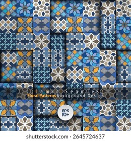 Islamic Seamless colorful Floral Pattern Background Vector Design. Also Can Used For Wallpaper, Banner, Card, Cover, Decoration, Flyer, Illustration etc