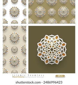 Diseño de Vector de fondo de patrón floral sin costuras islámico para Fondo de pantalla, Anuncio, cubierta, tarjeta, ilustración, etc
