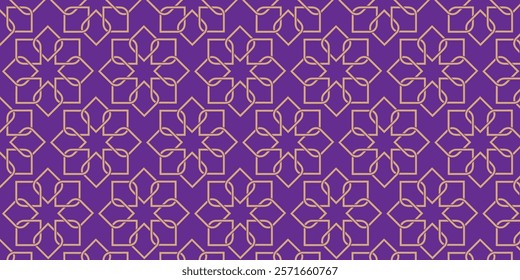 Islamic Seamless geometric pattern in authentic arabian Subtle simple golden islamic design style,Collection of oriental style Islamic Seamless pattern.