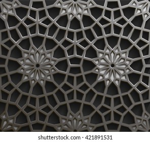 Islamic seamless oriental pattern, Abstract vector seamless ornament. Vector muslim background. east motif, indian ornament, persian motif, 3D. Can be used for wallpaper, web design, wedding cards 