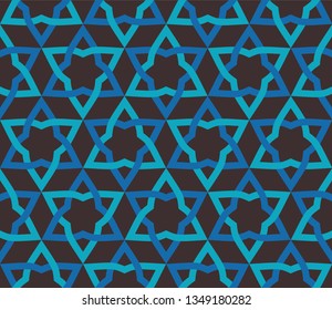 Islamic seamless pattern ornament vector. islamic abstract ornament pattern design use for print and fabric motif, fashion design. also can use for ramadan themes background. blue color