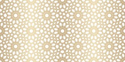 Islamic Seamless Pattern. Repeating Gold Arabesque Background. Repeated Morocco Golden Motif For Design Prints. Repeat Arabian Texture. Arab Ornate Girih Patern. Ornament Stars. Vector Illustration