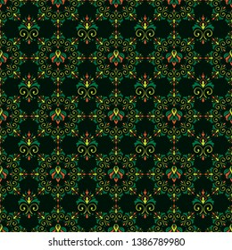 Islamic seamless pattern. vector of islamic abstract ornament design for print and fabric motif, fashion, tile, wallpaper background design. also can use for ramadan kareem themes background. green