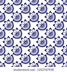 Islamic seamless pattern vector illustration blue and white colors