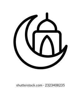 Islamic service vector illustration isolated sign symbol icon suitable for display, website, logo and designer. High quality black style vector icon