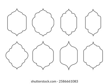 Islamic set border and frame design vector element.