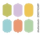 Islamic Shape door and window silhouette arabic arches . Frames muslim design for Ramadan Kareem. Mosque silhouette illustration