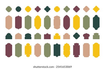 Islamische Form Tür, Fenster Silhouette arabischen Bogen. Orientalische Sammlung. Rahmen im arabisch-muslimischen Design für Ramadan Kareem. Moschee-Tor, einzelne Form. Vektorgrafik