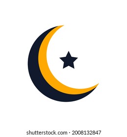 Ilustración de forma islámica. Bien utilizado para el diseño islámico, etiqueta, signo, etiqueta, etc. Color editable y cambiable. Diseño minimalista y sencillo.
