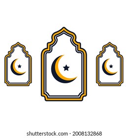 Islamic Shape Illustration. Good used for Islamic Design, Label, Sign, Sticker, etc. Editable and changeable color. Minimalist and simple design.