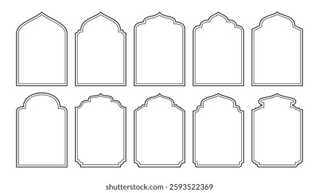 islamic shape set collection lineart vector design