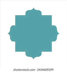 Islamic shape text box title frame border. 