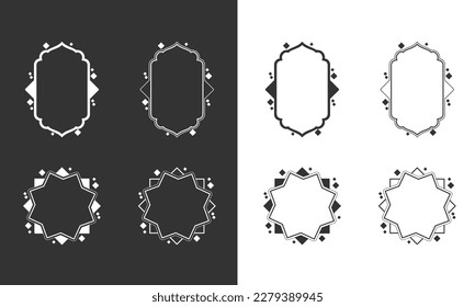 Islamic Shapes Illustration Set. Islamic Bagde silhouette. Oriental style. Good to use for Islamic Design, Label, Sign, Sticker, etc - Eps Vector