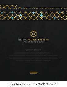 Islamic Shiny Gold Floral Pattern Background Vector Design For Hardcover, Cover, Wallpaper, Banner, Illustration, Invitation, flyer, card etc