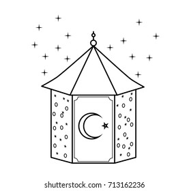 Islamic sign on lantern. adult coloring page.