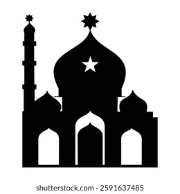 Islamic Silhouettes at Dusk A Scene of Peace.