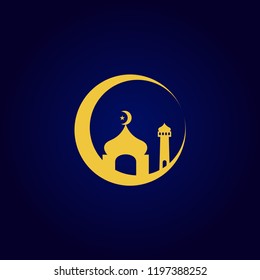 islamic sillhouette mosque vector illustration design