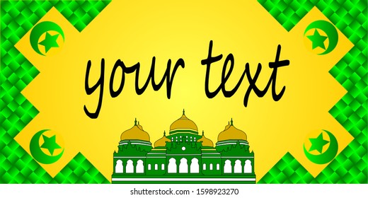 Islamic simple background with mosque in Indonesia