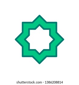 Islamic simple ornament geometric shape icon logo. Ramadan Kareem.