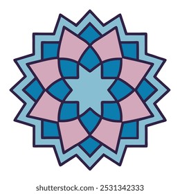 Islamic Spiral Vantage Ornament | Traditional Mandala Art Vector Illustration – Intricate Geometric Pattern Design