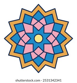 Islamic Spiral Vantage Ornament | Traditional Mandala Art Vector Illustration – Intricate Geometric Pattern Design