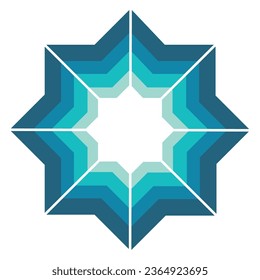 abstraktes Design eines islamischen Sterns einzeln auf Symbol