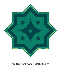 islamic star green vector isolated
