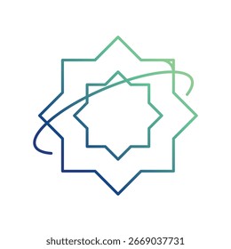 Icono de estrella islámica con fondo blanco Vector Ilustración de stock