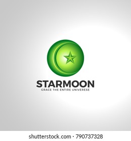 Islamic Star Moon 3D Logo