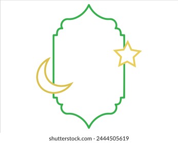 Islamic Star Moon Frame Background