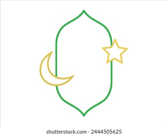 Islamic Star Moon Frame Background