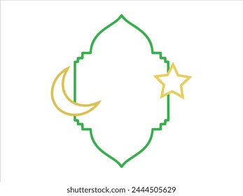 Fondo de marco de luna de estrella islámica